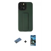 MARSİLYAN™- iPhone 12 Pro Max Kılıf Çekirdek Yansıma - Siyah 34D Izgaralı Cam + Shine Kamera Lens Koruma Cam - GD