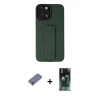 MARSİLYAN™- iPhone 12 Pro Max Kılıf Çekirdek Yansıma - Siyah 360 Mat Full Body Arka Koruyucu + Metal Kamera Lens Koruma Cam - GD