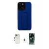 MARSİLYAN™- iPhone 12 Pro Max Kılıf Çekirdek Yansıma - Siyah 360 Mat Full Body Arka Koruyucu + Gold Shine Kamera Lens
