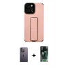 MARSİLYAN™- iPhone 12 Pro Max Kılıf Çekirdek Yansıma - Siyah 360 Mat Full Body Arka Koruyucu + Neon Fosforlu Kamera Lens - BZ