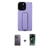 MARSİLYAN™- iPhone 12 Pro Max Kılıf Çekirdek Yansıma - Siyah 360 Mat Full Body Arka Koruyucu + Neon Fosforlu Kamera Lens - BZ