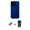 MARSİLYAN™- iPhone 12 Pro Max Kılıf Çekirdek Yansıma - Siyah 360 Mat Full Body Arka Koruyucu + Shine Kamera Lens Koruma Cam - SH