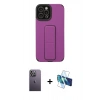 MARSİLYAN™- iPhone 12 Pro Max Kılıf Çekirdek Yansıma - Siyah 3D Antistatik Cam Ekran Koruyucu + Neon Fosforlu Kamera Lens - BZ