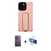 MARSİLYAN™- iPhone 12 Pro Max Kılıf Çekirdek Yansıma - Siyah 3D Antistatik Cam Ekran Koruyucu + Neon Fosforlu Kamera Lens - BZ