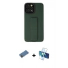 MARSİLYAN™- iPhone 12 Pro Max Kılıf Çekirdek Yansıma - Siyah 3D Antistatik Cam Ekran Koruyucu + Shine Kamera Lens Koruma Cam - GD
