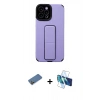 MARSİLYAN™- iPhone 12 Pro Max Kılıf Çekirdek Yansıma - Siyah 3D Antistatik Cam Ekran Koruyucu + Shine Kamera Lens Koruma Cam - GD
