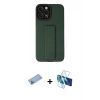 MARSİLYAN™- iPhone 12 Pro Max Kılıf Çekirdek Yansıma - Siyah 3D Antistatik Cam Ekran Koruyucu + Mavi Shine Kamera Lens Koruma Cam