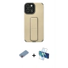 MARSİLYAN™- iPhone 12 Pro Max Kılıf Çekirdek Yansıma - Siyah 3D Antistatik Cam Ekran Koruyucu + Shine Kamera Lens Koruma Cam - PE