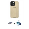 MARSİLYAN™- iPhone 12 Pro Max Kılıf Çekirdek Yansıma - Siyah 3D Antistatik Cam Ekran Koruyucu + Renkli Kamera Lens Koruma Cam - TU