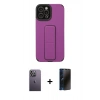 MARSİLYAN™- iPhone 12 Pro Max Kılıf Çekirdek Yansıma - Siyah 3D Antistatik Hayalet Cam Ekran Koruyucu + Neon Fosforlu Kamera Lens - BZ