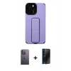 MARSİLYAN™- iPhone 12 Pro Max Kılıf Çekirdek Yansıma - Siyah 3D Antistatik Hayalet Cam Ekran Koruyucu + Neon Fosforlu Kamera Lens - BZ