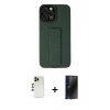 MARSİLYAN™- iPhone 12 Pro Max Kılıf Çekirdek Yansıma - Siyah 3D Antistatik Hayalet Cam Ekran Koruyucu + Shine Kamera Lens - GD