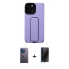 MARSİLYAN™- iPhone 12 Pro Max Kılıf Çekirdek Yansıma - Siyah 3D Antistatik Hayalet Cam Ekran Koruyucu + Neon Fosforlu Kamera Lens - MI