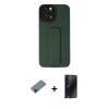 MARSİLYAN™- iPhone 12 Pro Max Kılıf Çekirdek Yansıma - Siyah 3D Antistatik Hayalet Cam Ekran Koruyucu + Shine Kamera Lens Koruma Cam - SH