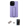 MARSİLYAN™- iPhone 12 Pro Max Kılıf Çekirdek Yansıma - Siyah 3D Antistatik Hayalet Cam Ekran Koruyucu + Shine Kamera Lens Koruma Cam - SABE