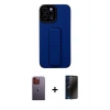 MARSİLYAN™- iPhone 12 Pro Max Kılıf Çekirdek Yansıma - Siyah 3D Antistatik Hayalet Cam Ekran Koruyucu + Neon Fosforlu Kamera Lens - TU