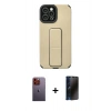 MARSİLYAN™- iPhone 12 Pro Max Kılıf Çekirdek Yansıma - Siyah 3D Antistatik Hayalet Cam Ekran Koruyucu + Neon Fosforlu Kamera Lens - TU