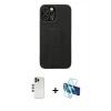 MARSİLYAN™- iPhone 12 Pro Max Kılıf Çekirdek Yansıma - Siyah 3D Antistatik Seramik Nano Ekran Koruyucu + Shine Kamera Lens - GD
