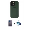 MARSİLYAN™- iPhone 12 Pro Max Kılıf Çekirdek Yansıma - Siyah 3D Antistatik Seramik Nano Ekran Koruyucu + Neon Fosforlu Kamera Lens - MI