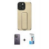 MARSİLYAN™- iPhone 12 Pro Max Kılıf Çekirdek Yansıma - Siyah 5D Eko Cam Ekran Koruyucu + Neon Fosforlu Kamera Lens - BZ