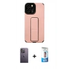 MARSİLYAN™- iPhone 12 Pro Max Kılıf Çekirdek Yansıma - Siyah 5D Eko Cam Ekran Koruyucu + Neon Fosforlu Kamera Lens - BZ