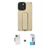 MARSİLYAN™- iPhone 12 Pro Max Kılıf Çekirdek Yansıma - Siyah 5D Eko Cam Ekran Koruyucu + Shine Kamera Lens - GD
