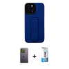 MARSİLYAN™- iPhone 12 Pro Max Kılıf Çekirdek Yansıma - Siyah 5D Eko Cam Ekran Koruyucu + Neon Fosforlu Kamera Lens - YL
