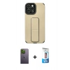 MARSİLYAN™- iPhone 12 Pro Max Kılıf Çekirdek Yansıma - Siyah 5D Eko Cam Ekran Koruyucu + Neon Fosforlu Kamera Lens - YL