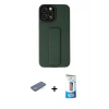 MARSİLYAN™- iPhone 12 Pro Max Kılıf Çekirdek Yansıma - Siyah 5D Eko Cam Ekran Koruyucu + Renkli Kamera Lens Koruma Cam - YL