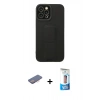 MARSİLYAN™- iPhone 12 Pro Max Kılıf Çekirdek Yansıma - Siyah 5D Eko Cam Ekran Koruyucu + Renkli Kamera Lens Koruma Cam - PE