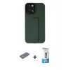 MARSİLYAN™- iPhone 12 Pro Max Kılıf Çekirdek Yansıma - Siyah 5D Eko Cam Ekran Koruyucu + Renkli Kamera Lens Koruma Cam - SI