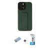 MARSİLYAN™- iPhone 12 Pro Max Kılıf Çekirdek Yansıma - Siyah 5D Eko Cam Ekran Koruyucu + Shine Kamera Lens Koruma Cam - MI