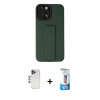 MARSİLYAN™- iPhone 12 Pro Max Kılıf Çekirdek Yansıma - Siyah 5D Eko Cam Ekran Koruyucu + Shine Kamera Lens - LT