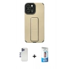 MARSİLYAN™- iPhone 12 Pro Max Kılıf Çekirdek Yansıma - Siyah 5D Eko Cam Ekran Koruyucu + Shine Kamera Lens - LT