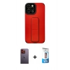 MARSİLYAN™- iPhone 12 Pro Max Kılıf Çekirdek Yansıma - Siyah 5D Eko Cam Ekran Koruyucu + Turuncu Neon Fosforlu Kamera Lens