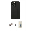 MARSİLYAN™- iPhone 12 Pro Max Kılıf Çekirdek Yansıma - Siyah 6D Mat Seramik Hayalet Nano Ekran Koruyucu + Sierra Blue Shine Kamera Lens Koruma Cam