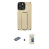 MARSİLYAN™- iPhone 12 Pro Max Kılıf Çekirdek Yansıma - Siyah 6D Mat Seramik Hayalet Nano Ekran Koruyucu + Renkli Kamera Lens Koruma Cam - MI