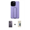 MARSİLYAN™- iPhone 12 Pro Max Kılıf Çekirdek Yansıma - Siyah 6D Mat Seramik Hayalet Nano Ekran Koruyucu + Neon Fosforlu Kamera Lens - BZ