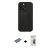 MARSİLYAN™- iPhone 12 Pro Max Kılıf Çekirdek Yansıma - Siyah 6D Mat Seramik Hayalet Nano Ekran Koruyucu + Pembe Renkli Kamera Lens Koruma Cam