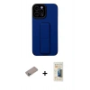 MARSİLYAN™- iPhone 12 Pro Max Kılıf Çekirdek Yansıma - Siyah 6D Mat Seramik Hayalet Nano Ekran Koruyucu + Sierra Blue Shine Kamera Lens Koruma Cam