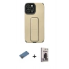 MARSİLYAN™- iPhone 12 Pro Max Kılıf Çekirdek Yansıma - Siyah Bilvis Hayalet Cam Ekran Koruyucu + Shine Kamera Lens Koruma Cam - GD