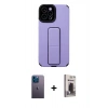 MARSİLYAN™- iPhone 12 Pro Max Kılıf Çekirdek Yansıma - Siyah Bilvis Hayalet Cam Ekran Koruyucu + Neon Fosforlu Kamera Lens - MI