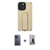 MARSİLYAN™- iPhone 12 Pro Max Kılıf Çekirdek Yansıma - Siyah Bilvis Hayalet Cam Ekran Koruyucu + Neon Fosforlu Kamera Lens - MI
