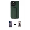 MARSİLYAN™- iPhone 12 Pro Max Kılıf Çekirdek Yansıma - Siyah Bilvis Hayalet Cam Ekran Koruyucu + Neon Fosforlu Kamera Lens - MI