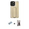 MARSİLYAN™- iPhone 12 Pro Max Kılıf Çekirdek Yansıma - Siyah Bilvis Hayalet Cam Ekran Koruyucu + Shine Kamera Lens Koruma Cam - MI