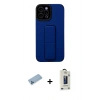 MARSİLYAN™- iPhone 12 Pro Max Kılıf Çekirdek Yansıma - Siyah Bilvis Hayalet Cam Ekran Koruyucu + Mavi Shine Kamera Lens Koruma Cam