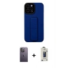 MARSİLYAN™- iPhone 12 Pro Max Kılıf Çekirdek Yansıma - Siyah Bilvis Hayalet Cam Ekran Koruyucu + Neon Fosforlu Kamera Lens - BZ