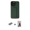 MARSİLYAN™- iPhone 12 Pro Max Kılıf Çekirdek Yansıma - Siyah Bilvis Hayalet Cam Ekran Koruyucu + Renkli Kamera Lens Koruma Cam - PE