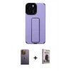 MARSİLYAN™- iPhone 12 Pro Max Kılıf Çekirdek Yansıma - Siyah Bilvis Hayalet Cam Ekran Koruyucu + Sarı Neon Fosforlu Kamera Lens