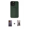 MARSİLYAN™- iPhone 12 Pro Max Kılıf Çekirdek Yansıma - Siyah Bilvis Hayalet Cam Ekran Koruyucu + Sarı Neon Fosforlu Kamera Lens